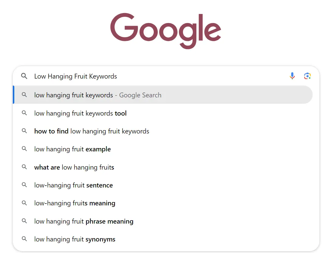 Finding LSI Keywords of “Low Hanging Fruit Keywords” Using Google Autocomplete