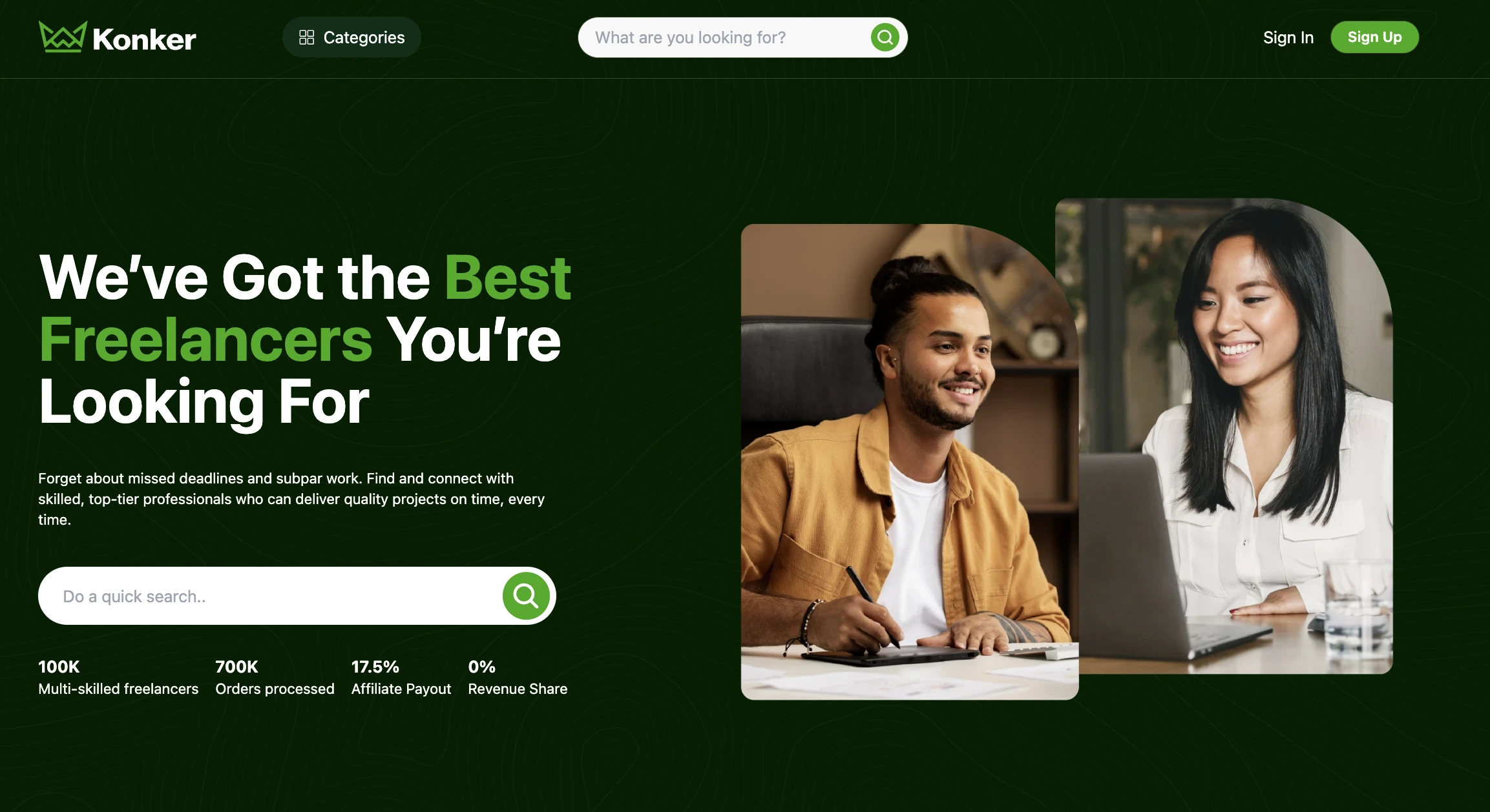 Konker, the best site to hire freelances